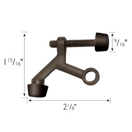 Design House Door Stops, Rubber Cushion Tips, Heavy Duty Zinc Alloy, Easy Installation, Oil-Rubbed Bronze, 10-Pack, 2.125 in. L x 1.9375 in.H, 181800