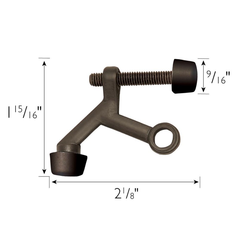 Design House Door Stops, Rubber Cushion Tips, Heavy Duty Zinc