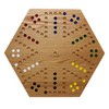 Solid Oak Double Sided Marble Board Game Hand Painted by