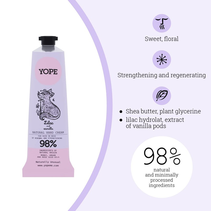 YOPE Natural Hand Cream Lilac and Vanilla is the Perfect