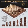 2 in 1 Magnetic Wooden Chess and Checkers Board Game