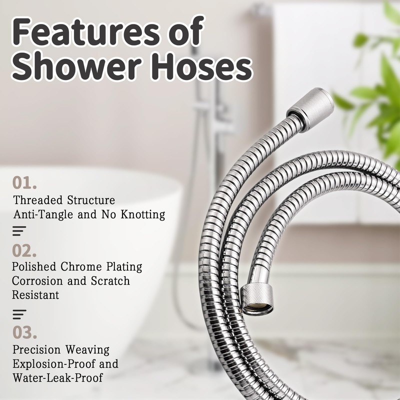 gcbcrit Shower Hose Replacement for Grohe 28143001 Relexaflex 59" Metal