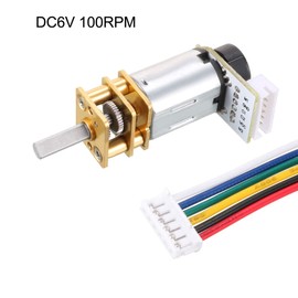 uxcell GA12-N20 6V 100RPM DC Gear Motor with Encoder Speed Velocity Measurement for Mini Car Balance Motor Encoder DIY
