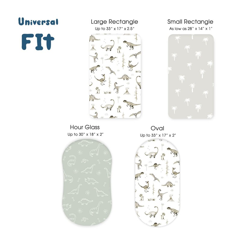 Ultra Soft Stretchy Jersey Knit Fitted Bassinet Sheets 3 Pack,