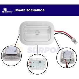 SURPOUF W10843353 W10695459 Refrigerator LED Light Module Assembly (2PCS) Fits for Whirlpool Maytag Replaces W11126053, W10660728, W10279030, W11205083