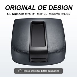 SPEEDWOW Center Console Lid Armrest Cover for Chevy Avalanche Silverado Tahoe GMC Yukon XL Sierra 2007 2008 2009 2010 2011 2012 2013 (Black)…