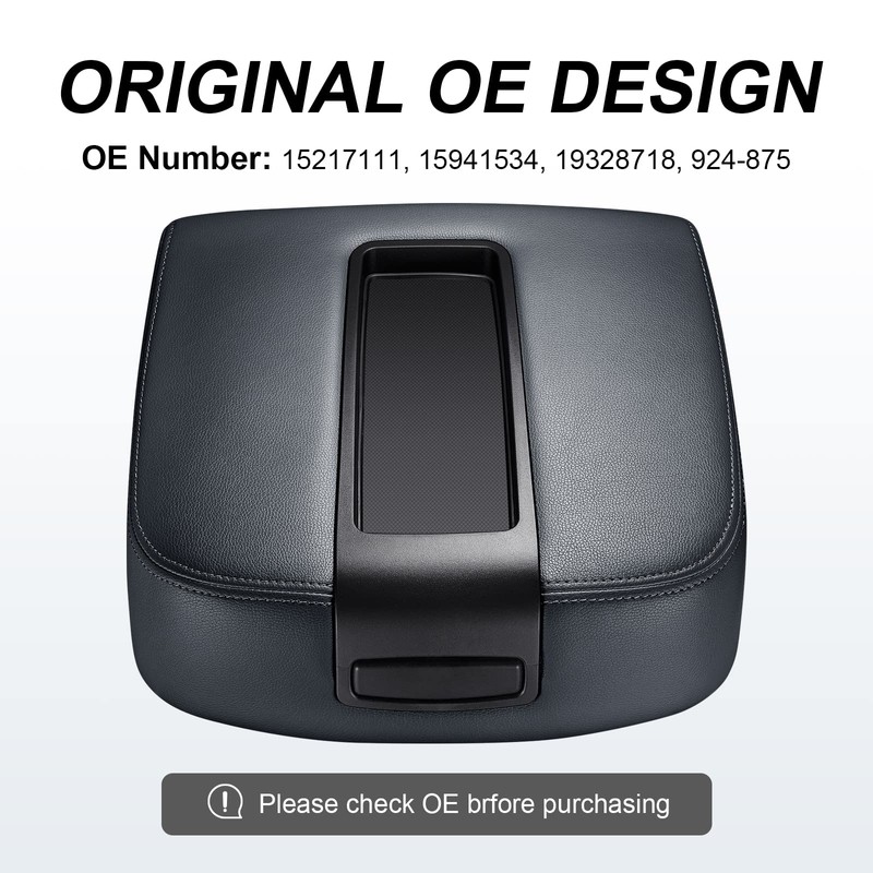 SPEEDWOW Center Console Lid Armrest Cover for Chevy Avalanche Silverado