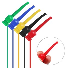 MELIFE 10PCS Test Hook Clips to Breadboard Male Jumper Wires Soft Flexible Silicone Test Leads for Electrical Testing, Multimeters, Microbit, LED Strips, Arduino, Breadboard, 27.5CM 22AWG