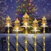 ILLUMINEW Christmas Outdoor Decorations, Solar Tree Pathway Lights, 5 Pack