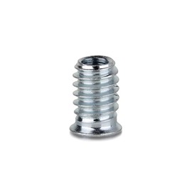 DOJA Industrial, Threaded Sleeve, Pack 40, 8 x 15 mm, Screw-In Sleeves, Galvanised, Threaded Bushing, Screw-In Nut, Hexagon Socket for Wood, Drive-In Nut Thread Insert