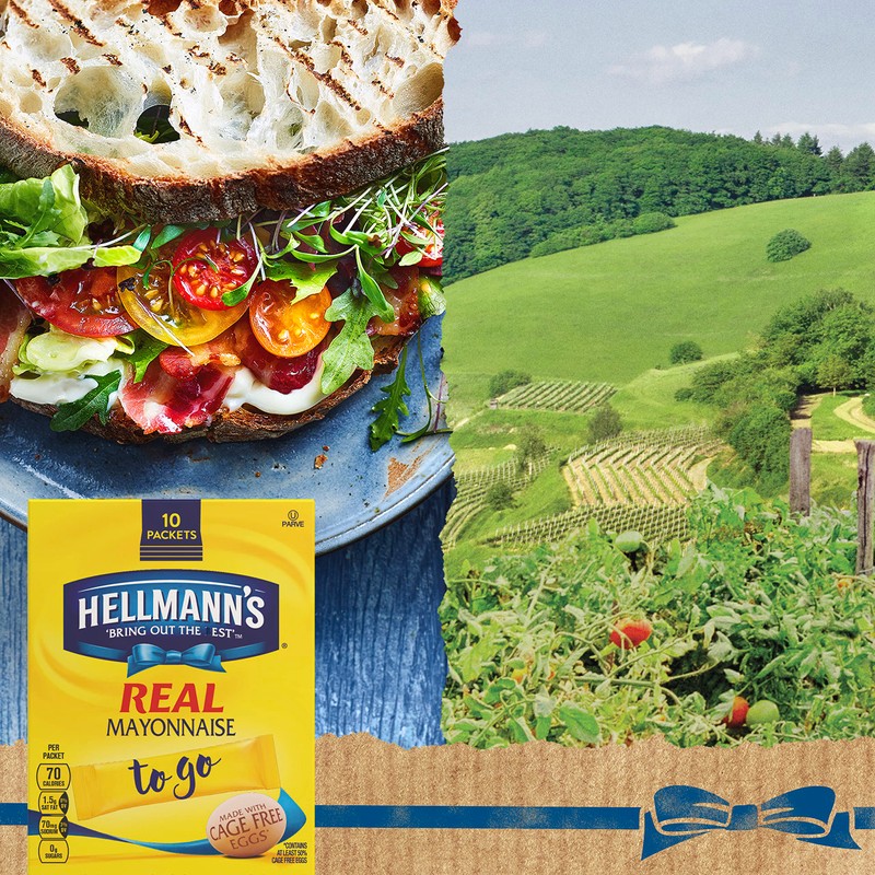 Hellmann's Real Mayonnaise To Go Packets 10 Ct, Pack of