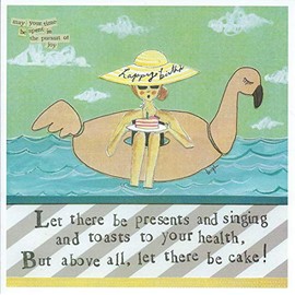 Curly Girl - Greeting Card - Let There be Presents and Singing and Toast to Your Health!