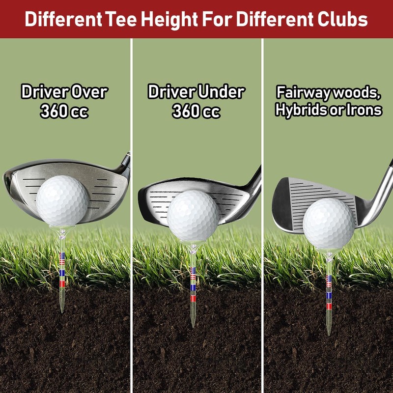 HUAEN Golf Tees Big Cup (USA Flag Series)