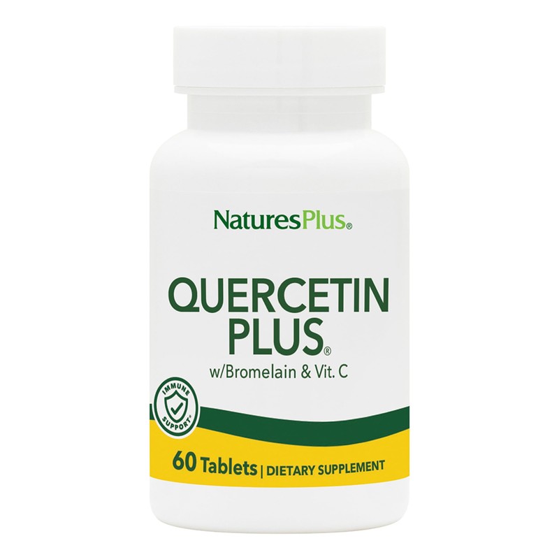 NaturesPlus Quercetin Plus con vitamina C y bromelana: 650 mg,