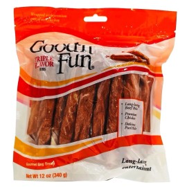 Good N Fun Triple Flavor Ribs, Rawhide Snack for All Dogs 03/26 - Pack of 2