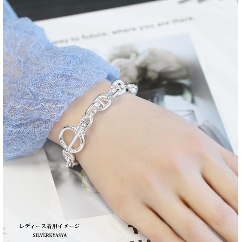 Thick Chain Bracelet, Men's, Women's, Mantle Bracelet, Silver, Silver Color,