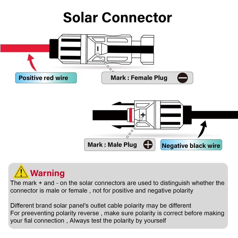 Solar Panel Connector to DC7909 8mm Adapter Cable Solar Connectors