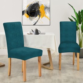 Ystyle Stretch Chair Covers, Set of 2, Chair Covers, Elastic, Removable, Washable, Universal Covers for Chairs, Chair Covers for Hotel, Banquet, Kitchen, Restaurant, Wedding Party, Green