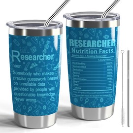 CWEGSJ Researcher Gift Researcher Definition 20oz Stainless Steel Tumbler with Lid and Straw Science Research Gift Inspirational Gift (Researcher-Nutrition)
