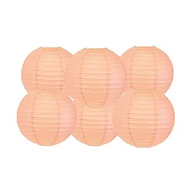 Matissa 10"(25CM) Pack of 6 Paper Lantern Wedding Party Decoration Craft Lamp Shade (Peach)