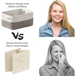 Sacyic Storage Basket 16x12x8 inch Fabric Sturdy Canvas Storage Bins Organizer with Handles for Clothes and Toy Storage Foldable Storage Boxes Cubes