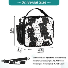 xiaotcq Cute Cat Lunch Bag for Women Men Leakproof Insulated Lunch Box Detachable Shoulder Strap Lunch Tote Bag for School Work Picnic Outing