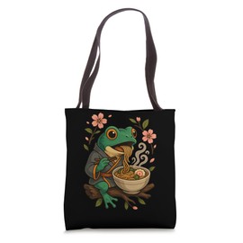 Small Kawaii Frog with Ramen for Anime Fans Tote Bag