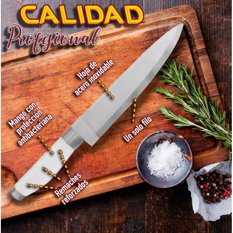J.H. Company Cuchillo Chef 8 Pulgadas Acero Inoxidable Cocina Hogar