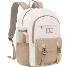 LOVEVOOK School Backpacks Womens, Lightweight 15.6 Inch Laptop Backpack for Ladies Teacher, Waterproof Work Rucksack Bag, Fashion Back Pack Casual Daypack for College Uni Travel, Khaki