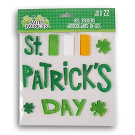 Holiday St. Patricks Day Irish Flag and and Shamrocks Gel Window Clings - 22 Piece
