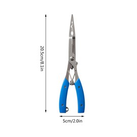 2PCS Fishing Plier, Stainless Steel Fish Hook Remover, Fishing Pliers Fishing Hook Remover, Locking Plier, Saltwater Split Shot Ring Braid Cutter Hook Remover Plier (Yellow)