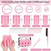 Qinzave 65 PCS Hair Curler Rollers with 5 Sizes Self