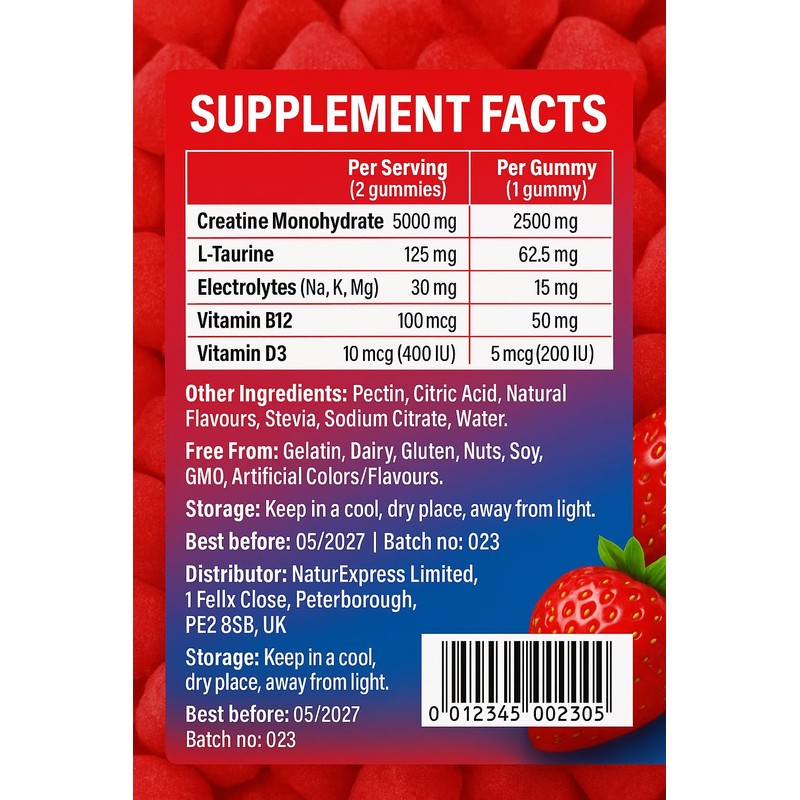 Creatine Gummies 5000mg 120ct Max Strength Muscle Growth/Recovery Supplements for