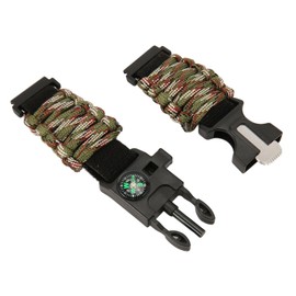 6-in-1 Paracord Watch Strap, Paracord Bracelet 22 mm, Suitable for Huami Watch Strap, Sports Strap for Outdoor Camping Adventure, Green camouflage, Classic