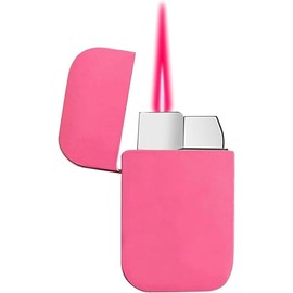 Pink Flame Torch Lighter, Stylish Glitter Refillable Butane Lighter, Windproof Pocket Lighter for Outdoor BBQ, Camping, Candle, for Women and Girls