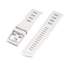 StrapHabit Quick Release Pro Diver Rubber Watch Strap Band FKM 20mm 22mm (White, 22mm)
