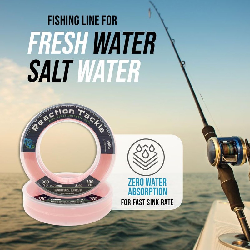 Reaction Tackle 100% Pure Fluorocarbon/Clear / 80LB 125 Yd