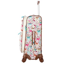 Lily Bloom Luggage Carry On Expandable Design Pattern Suitcase For Woman With Spinner Wheels (20in, Giraffe Park)