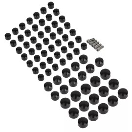 Unbranded 75Pcs Black Engine Bolt Caps Covers For Harley Touring Electra Road Street Glide