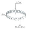 Savlano 925 Sterling Silver Bezel Hearts Stackable Ring Band for