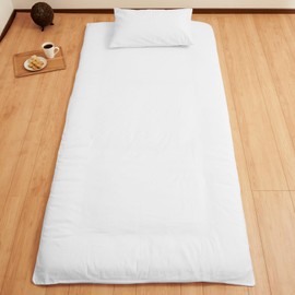 Sylphyz Futon Cover, Single, White, White, 100% Cotton, 100% Cotton, Futon Cover, Single Long, Japanese Style, Zipper, Futon Cover, Single Item, 41.3 x 84.6 inches (105 x 215 cm)
