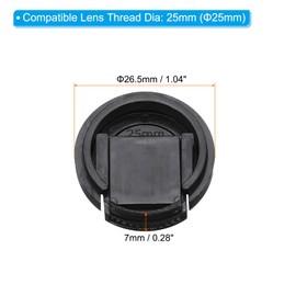 PATIKIL 25mm Lens Cap for Front Lens Side Pinch Snap Camera Lens Cover with Cleaning Cloth 25mm Thread for Universal DSLR Lens Black