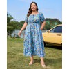 Moon Wood Women's Plus Size Casual Maxi Dress Summer Puff