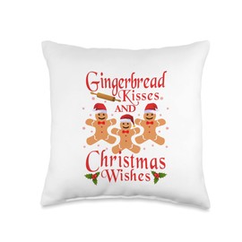 Mark.A.Graham Ltd. Gingerbread Kisses and Christmas Wishes Family Cookie Baking Throw Pillow, 16x16, Multicolor