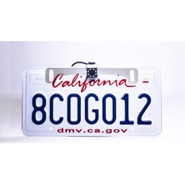Master Tailgaters Small License Plate Frame Backup or Front Camera with 8 IR LED Night Vision, IP68 Waterproof, and 170° Wide Angle Camera