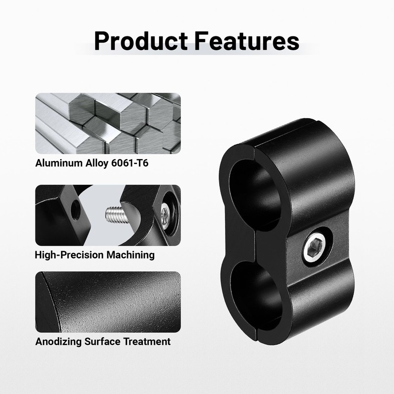 EVIL ENERGY Hose Separator Clamp,Fuel Line Mounting Clamp Aluminum Black