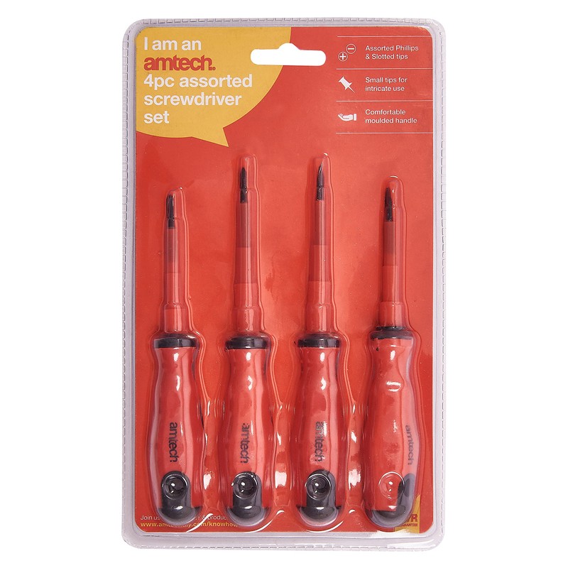 Amtech L0870 4 Piece Screwdriver Set