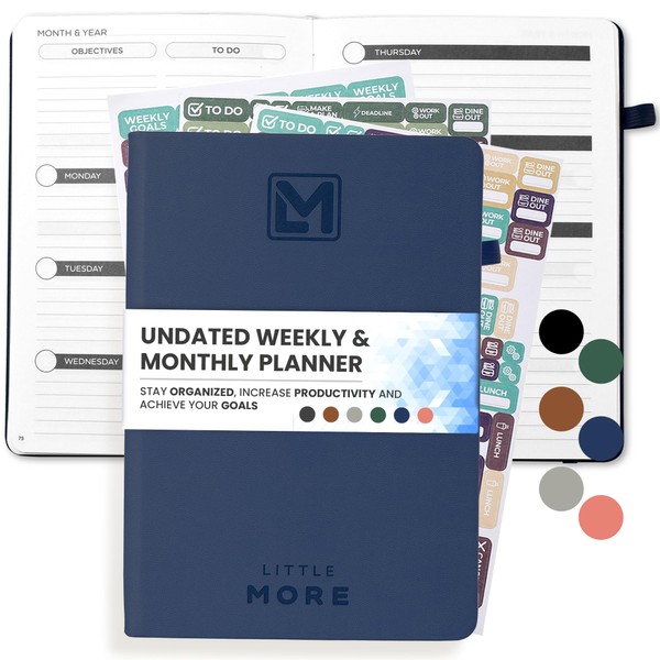Little More Undated Weekly & Monthly Planner - Set Goals,