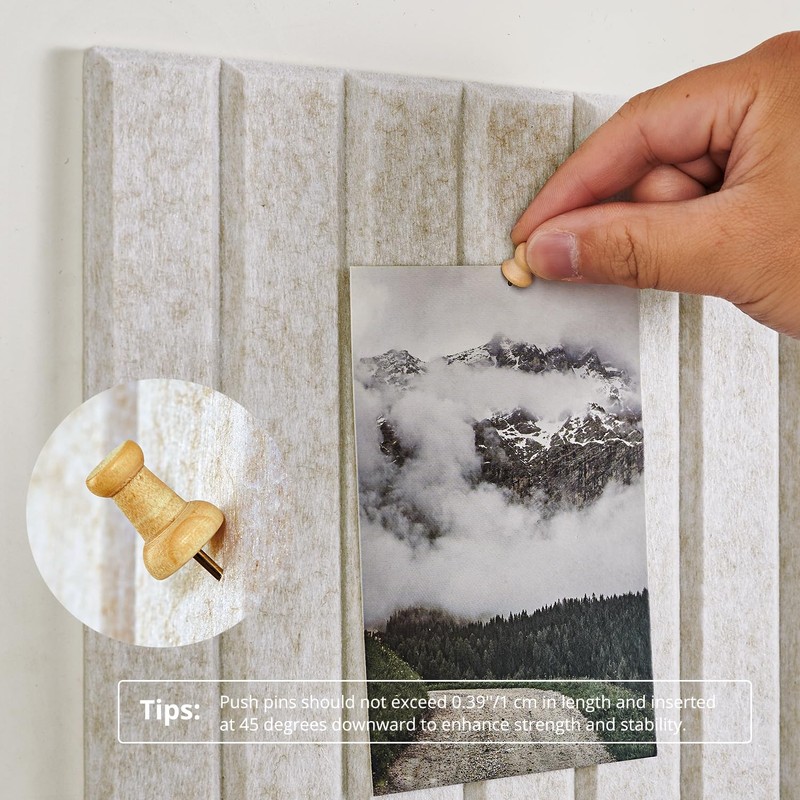 Woovio Felt Bulletin Board 48"×36" Cork Board with 60 Adhesive