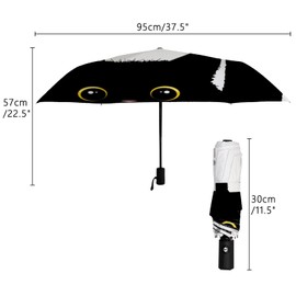 Umbrella Black Cat Windproof Travel Umbrella for Rain,Sun Lightweight and Portable Auto Open Close Umbrellas